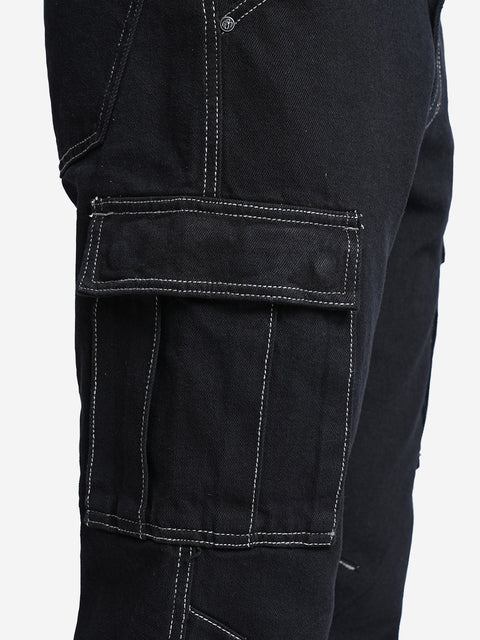 Black Relax Fit Cargo Pants - Cargo - 240110096