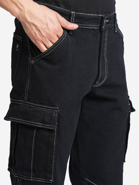 Black Relax Fit Cargo Pants - Cargo - 240110096