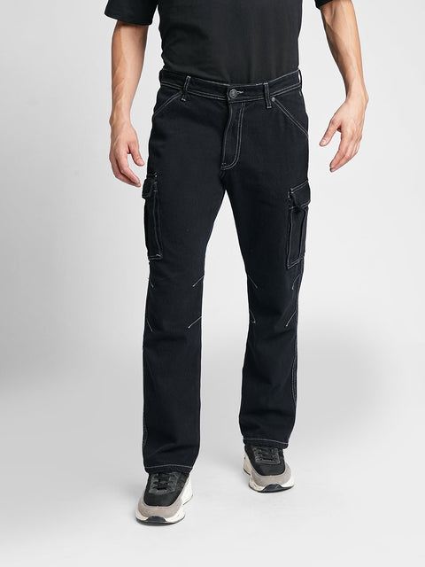 Black Relax Fit Cargo Pants - Cargo - 240110096