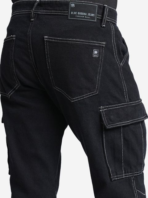 Black Relax Fit Cargo Pants - Cargo - 240110096