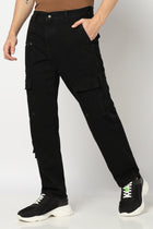 Black Relaxed Fit Cargo - Jeans - 