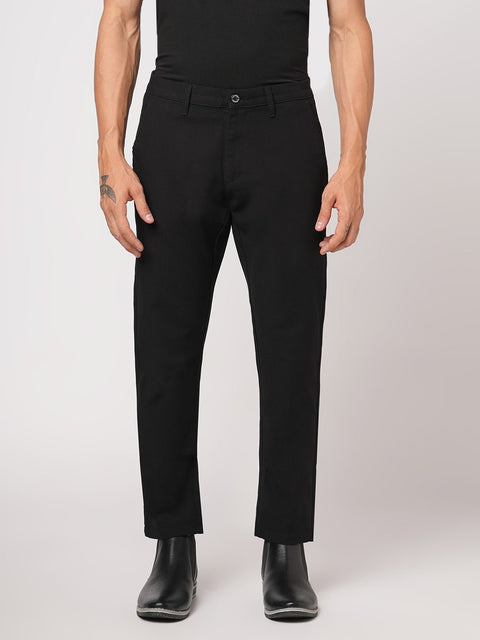BLACK SLIM FIT DOBBY TROUSER - Trousers - 251041371