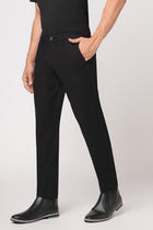 BLACK SLIM FIT DOBBY TROUSER - Trousers - 251041371