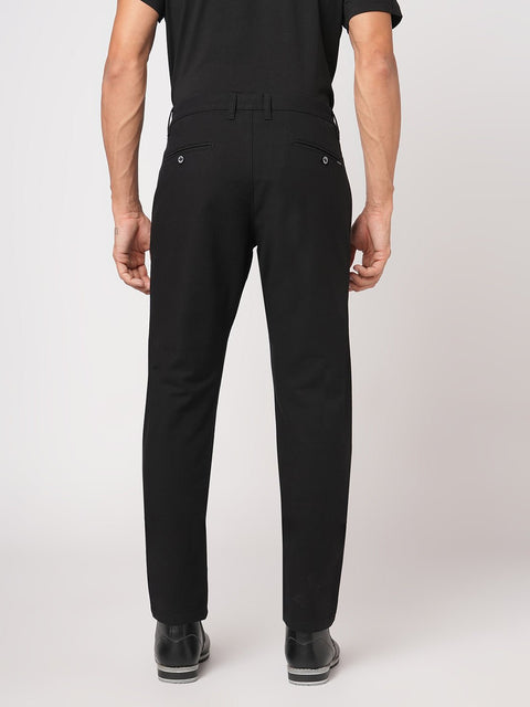 BLACK SLIM FIT DOBBY TROUSER - Trousers - 251041371