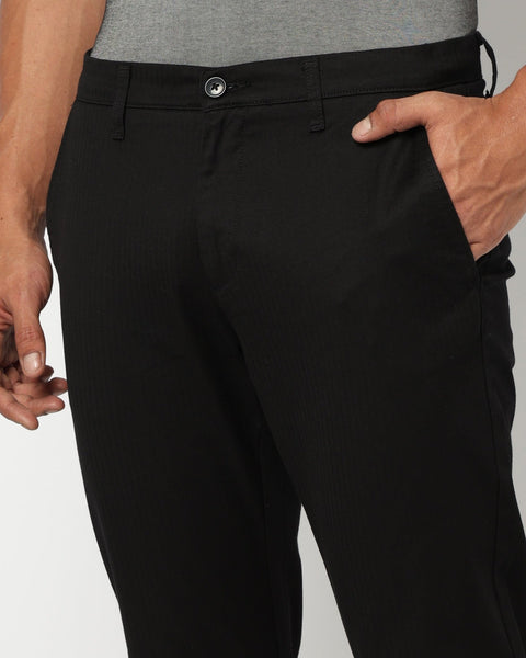 Black Slim Fit Men's Trouser - Trouser - 250640366