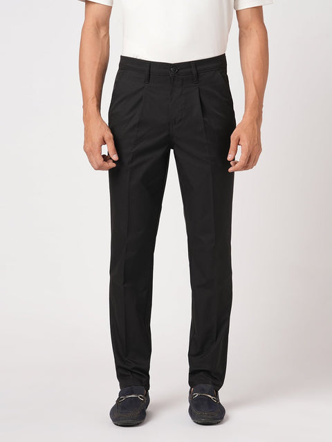 BLACK SLIM FIT TRAVELLER MEN'S PANTS - Trousers - 251041391