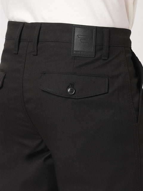 BLACK SLIM FIT TRAVELLER MEN'S PANTS - Trousers - 251041391