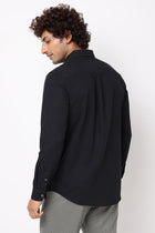 Black Solid Cotton Shirt - Shirt - 230324460
