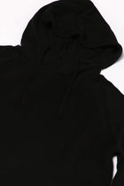 Black Solid Relaxed Fit Hoodie - Sweatshirt - 230760118