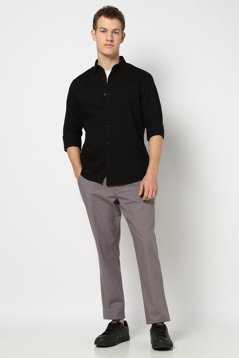 Black Solid Tailored Fit Shirt - Shirt - 250731627