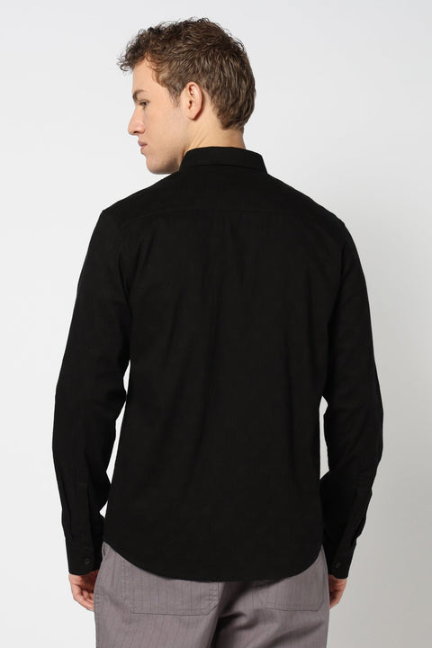 Black Solid Tailored Fit Shirt - Shirt - 250731627