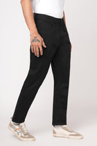 BLACK STRAIGHT FIT DOBBY TROUSER - Trousers - 251241592
