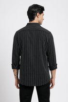 Black Striped Cotton Shirt - Shirt - 240527991