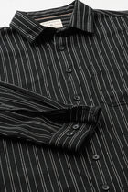 Black Striped Cotton Shirt - Shirt - 240527991