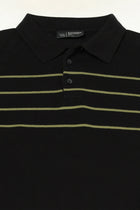 BLACK STRIPED FLATKNIT POLO - T Shirt - 250930850