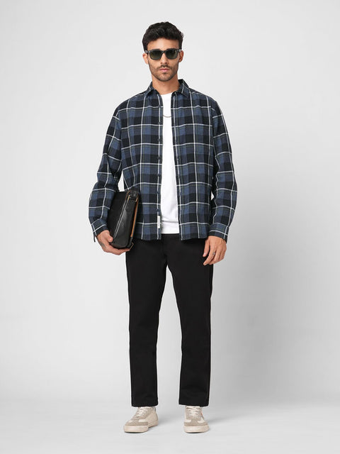 BLUE CHECKERED COTTON SHIRT-Shirt - 251033310