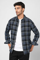 BLUE CHECKERED COTTON SHIRT-Shirt - 251033310