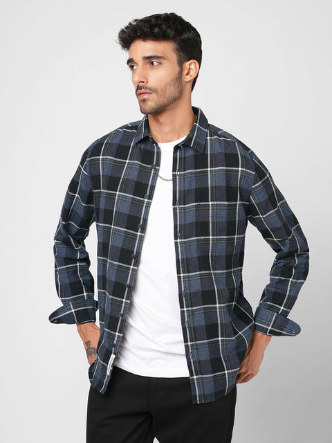 BLUE CHECKERED COTTON SHIRT-Shirt - 251033310