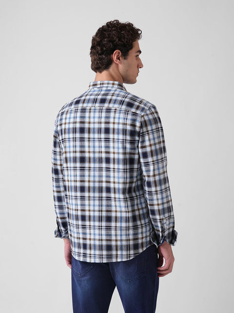 BLUE CHECKERED DOBBY COTTON SHIRT-Shirt - 251033105