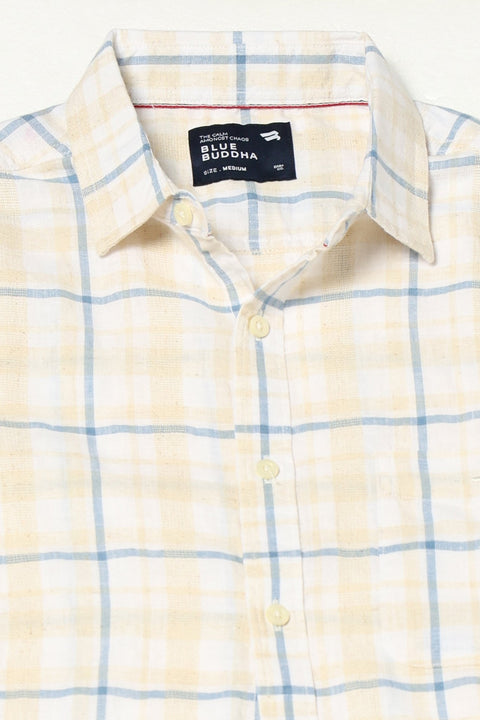 BLUE CHECKERED HALF SLEEVE SHIRT-Shirt - 250531273