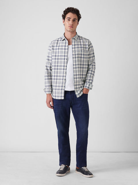 BLUE CHECKERED OXFORD COTTON SHIRT-Shirt - 251133731