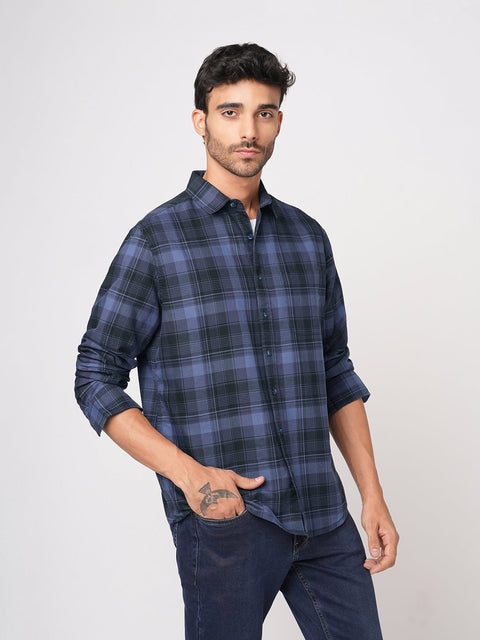 BLUE CHECKERED OXFORD SHIRT-Shirt - 250932531