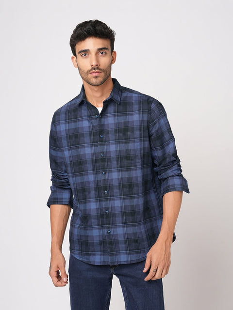 BLUE CHECKERED OXFORD SHIRT-Shirt - 250932531