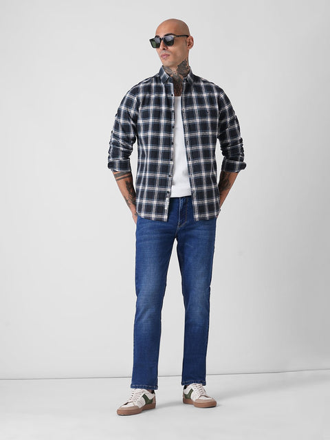 BLUE CHECKERED SLUB SHIRT-Shirt - 251032903