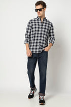 Blue Checkered Tailored Fit Shirt - Shirts - 250330968