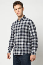 Blue Checkered Tailored Fit Shirt - Shirts - 250330968