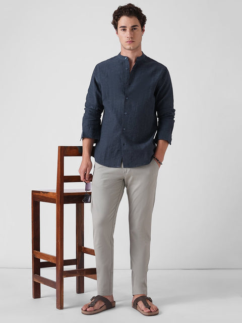 BLUE CRUSH MANDARIN COLLAR SHIRT-Shirt - 260235140