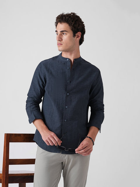BLUE CRUSH MANDARIN COLLAR SHIRT-Shirt - 260235140
