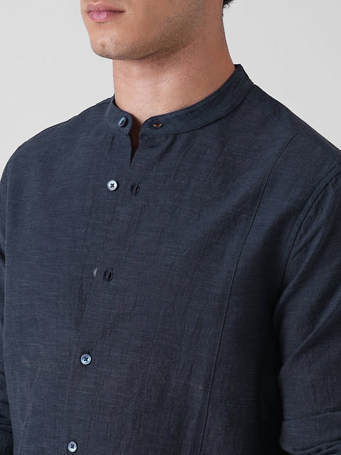 BLUE CRUSH MANDARIN COLLAR SHIRT-Shirt - 260235140