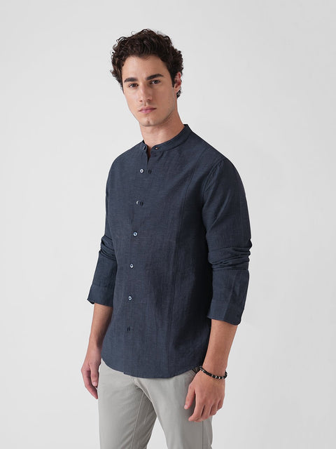 BLUE CRUSH MANDARIN COLLAR SHIRT-Shirt - 260235140