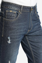 Blue Distressed Skinny Fit Jeans - Jeans - 230510441