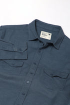 Blue Double Pocket Solid Shirt - Shirt - 241129602