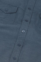 Blue Double Pocket Solid Shirt - Shirt - 241129602