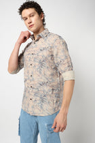 Blue Floral Printed Shirt - Shirt - 240728462