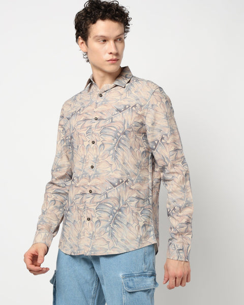 Blue Floral Printed Shirt - Shirt - 240728462