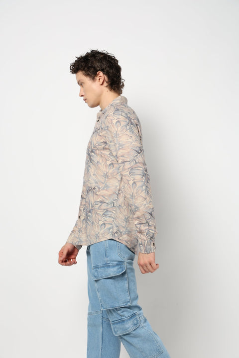 Blue Floral Printed Shirt - Shirt - 240728462