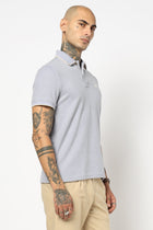 BLUE PLAIN HALF SLEEVE POLO - T Shirt - 2506301304