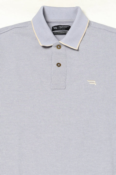 BLUE PLAIN HALF SLEEVE POLO - T Shirt - 2506301304