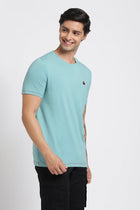 Blue Printed Cotton T-Shirt - T-Shirt - 231131072