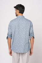 BLUE PRINTED TAILORED FIT SHIRT-Shirt - 251033470