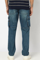 BLUE RELAXED FIT MENS CARGO - Cargo - 250410112