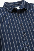 Blue Striped Cotton Shirt - Shirt - 240427376