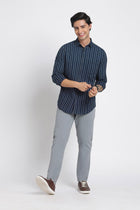 Blue Striped Cotton Shirt - Shirt - 240427376