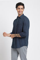 Blue Striped Cotton Shirt - Shirt - 240427376