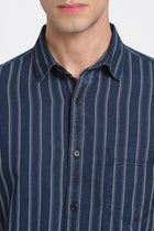 Blue Striped Cotton Shirt - Shirt - 240427376