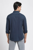 Blue Striped Cotton Shirt - Shirt - 240427376